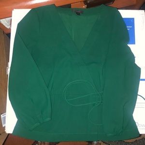 JCREW Drapey crepe faux-wrap top sz 8P/6 regular